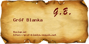 Gróf Blanka névjegykártya
